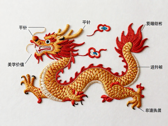 平针针脚在龙凤纹样中的核心技法解析