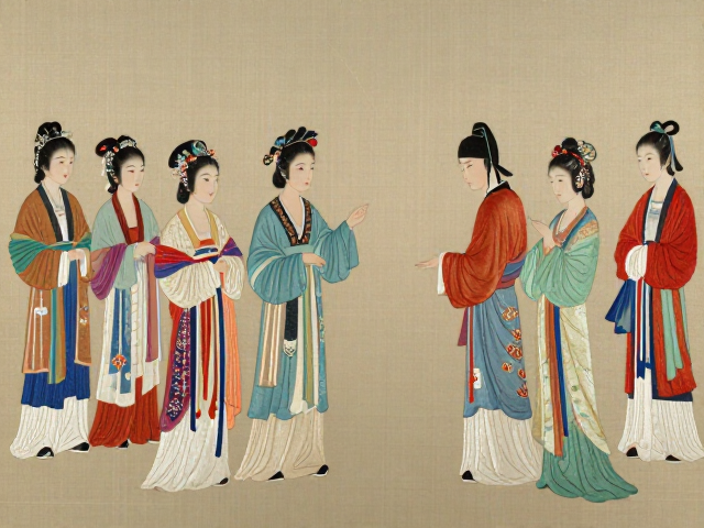 工笔人物刺绣中的群像叙事，古代才子佳人的唯美邂逅