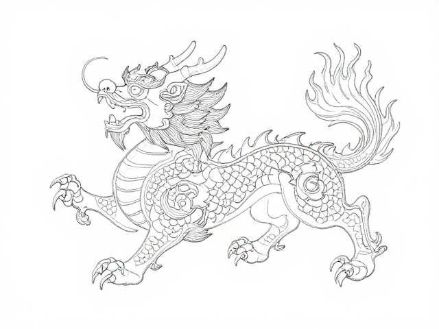 瑞兽刺绣屏风纹样基础线稿描摹，火焰纹绘制教程与设计灵感
