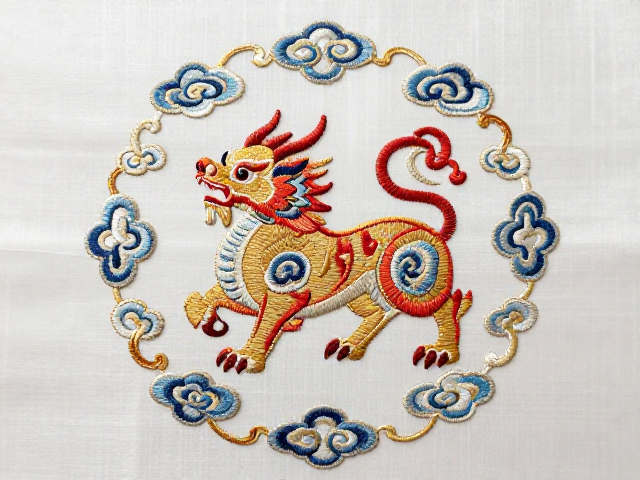 绣绷之上云纹环绕的构图逻辑与美学特征