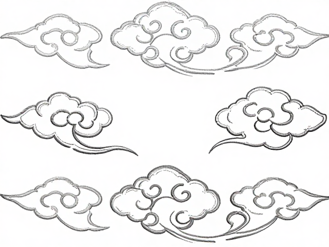 云纹刺绣定制，传统卷草云纹临摹与纹样设计灵感