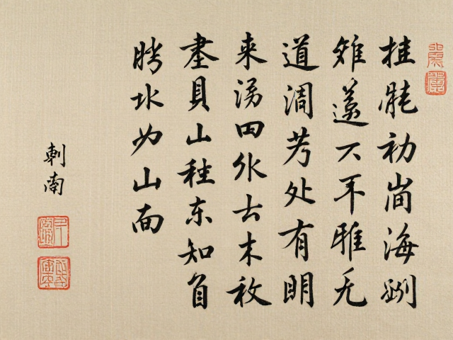 文人刺绣摆件题跋印章布局，滚针工艺与古典美学解析