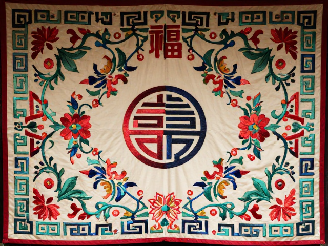 传统帐幔刺绣形制，福寿纹在祠堂庙宇帷幔中的文化寓意