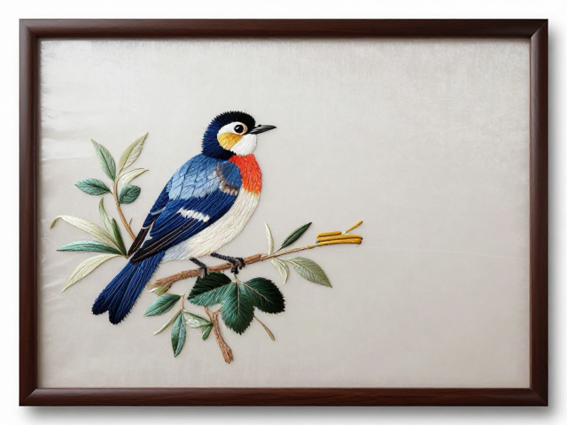 蚕丝线精工湘绣鬅毛针装饰挂画，非遗工艺与家居美学的完美融合