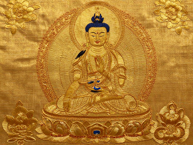 传统盛金绣针法，源于金线刺绣的佛教纹样传承