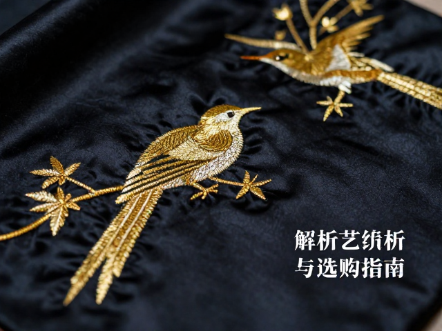 真丝刺绣定制面料，鸟兽纹样盘金绣工艺解析与选购指南