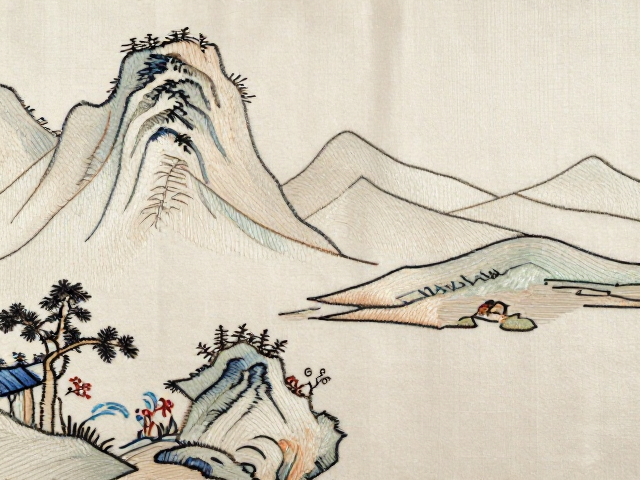 揭秘刺绣宗教纹样，以人物轮廓勾勒山水远景的东方美学
