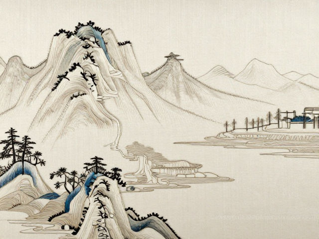 以线造境:针法构建的山水哲学