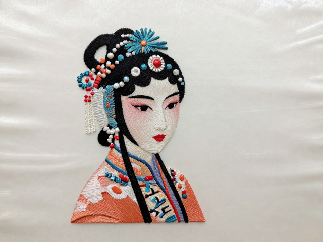非遗刺绣挂画与人物纹样解析，发髻头饰的古韵之美