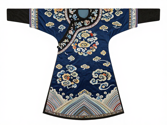 云纹刺绣挂幅纹样，明清服饰广泛应用中的福运绵延寓意