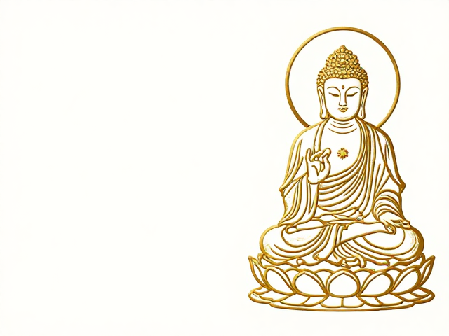 金线勾勒精致佛像刺绣矢量图，低饱和古典配色设计素材