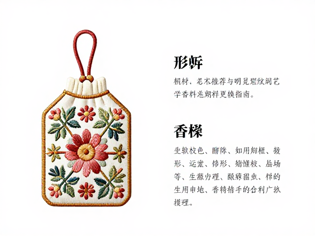 香囊花卉纹样刺绣矢量图分享，形制解析与香料定期更换指南