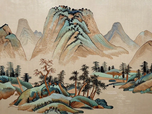 山水景物中的线条表现与层次构建