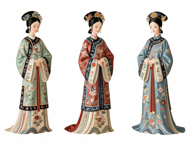 宫廷仕女刺绣摆件形制设计，复刻古典审美与摆设艺术