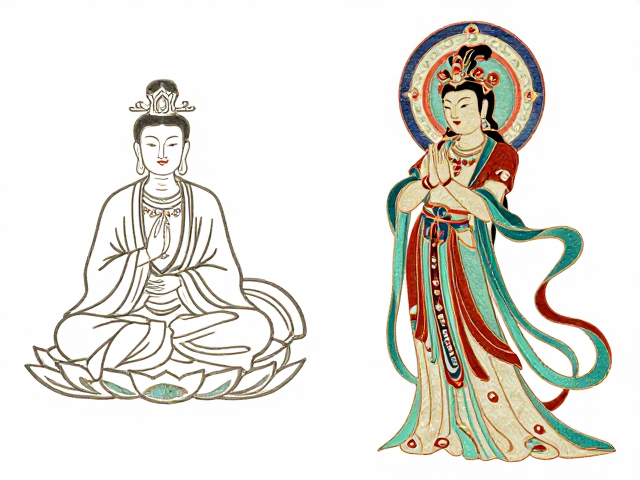 魏晋南北朝刺绣矢量图，融合敦煌遗存与风度审美的视觉解析