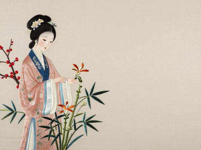 明代闺阁刺绣，梅兰竹菊里的刺绣工艺与女性教育