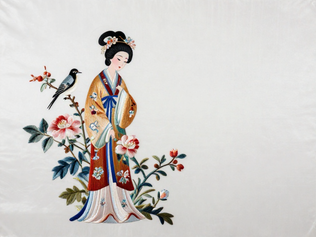 苏绣仕女图花鸟纹样刺绣，高端文创礼品定制指南