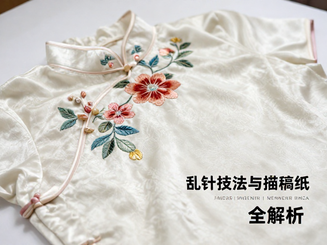 湘绣旗袍刺绣面料怎么选？乱针技法与描稿纸应用全解析