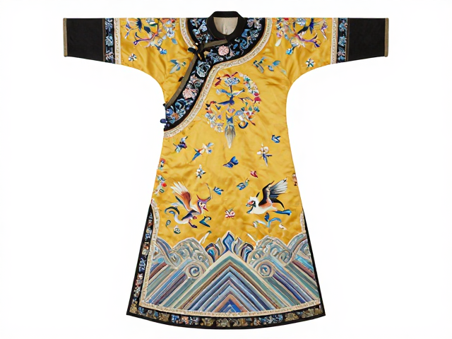 京绣瑞兽花鸟复原宫廷服饰，高价定制旗袍礼服装饰