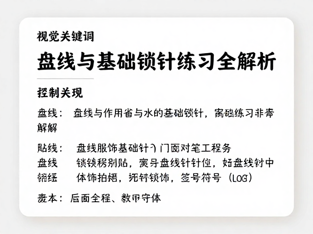 锁绣服饰刺绣入门，盘线与基础锁针练习全解析