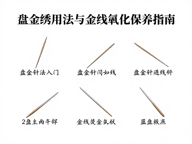 盘金绣针法入门，盘金针用法与金线防氧化保养指南