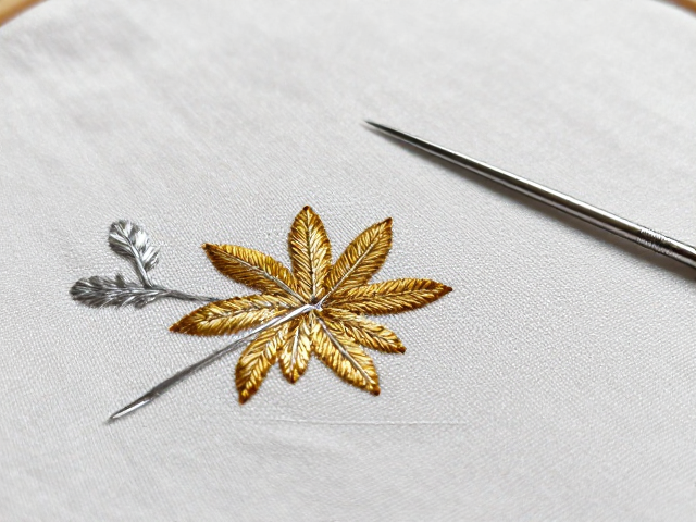 盛金绣手工刺绣教程，银线与绣花针的绝配技法