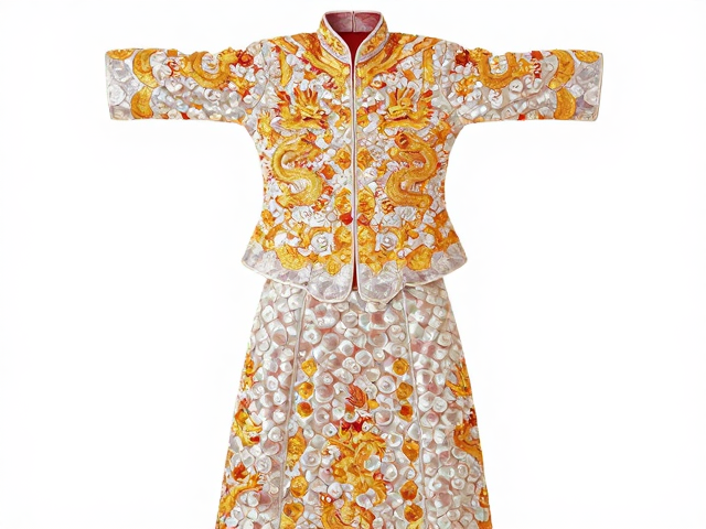 盛金绣服饰定制，龙凤纹源于传统金线刺绣技艺，尽显东方华贵
