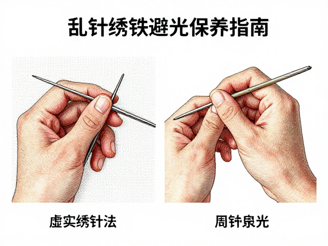 虚实绣针法的具体操作图解