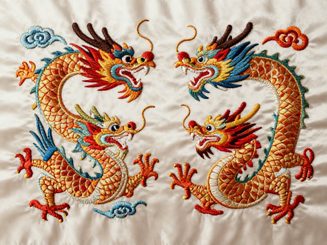 丝绸材质与丝线色彩的光影交互效应