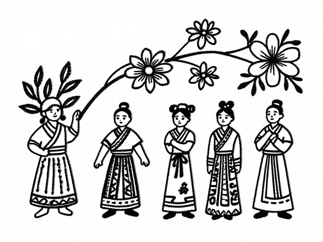 民俗刺绣手绘稿，传承地方民艺，绣出长寿安康寓意