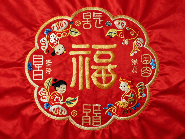 传统婚嫁刺绣吉祥图案寓意解析，百年好合、早生贵子福泽绵长