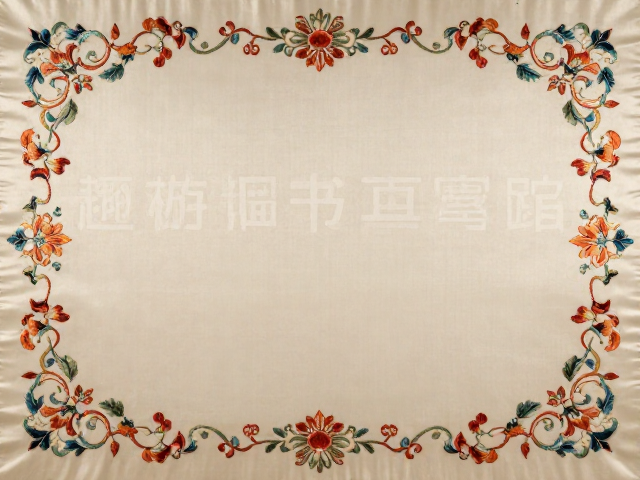 挂幅刺绣形制屏风，传统纹样与配线工艺详解