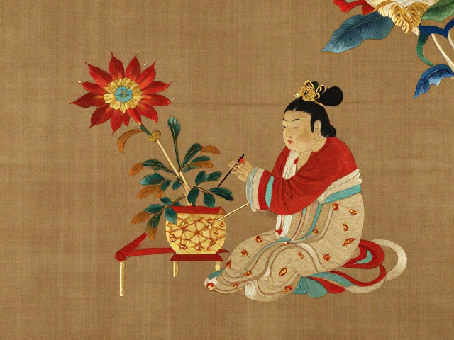 绣花针法的细腻表达与色彩层次