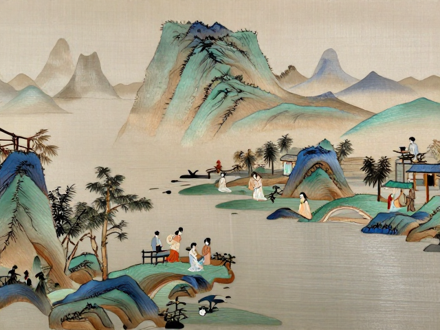 丹青入丝:山水与人物题材的艺术呈现