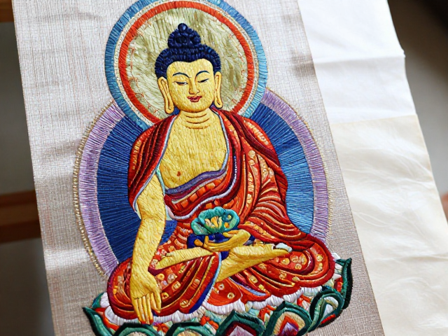 非遗缂丝刺绣佛像经幡，避免折叠挤压的收藏养护指南