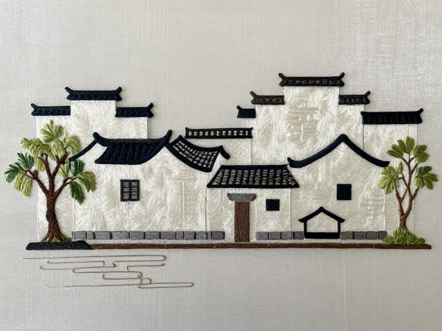江苏南通抽纱刺绣，抽经留纬工艺摆件，传承非遗之美