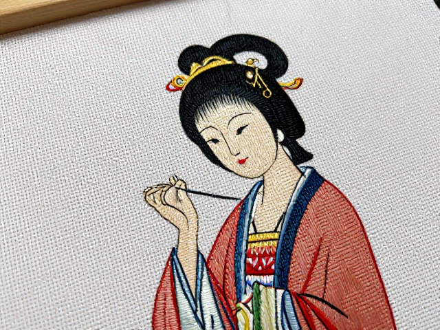 精细平针苏绣仕女图教程，绣架固定技巧与针法解析