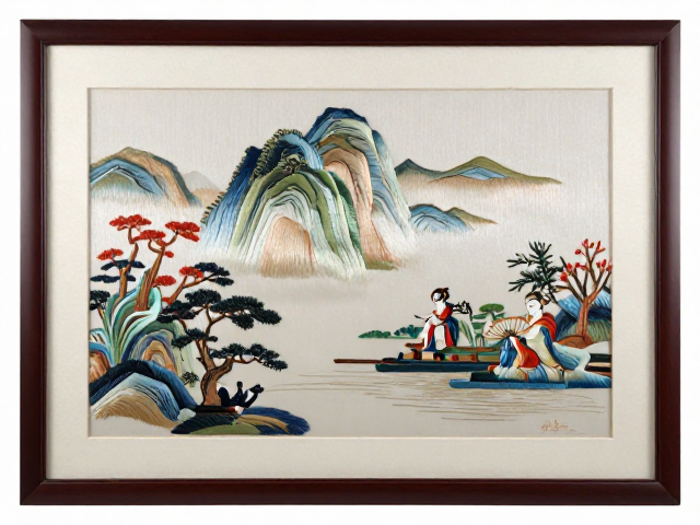 湘绣装饰挂画成品，平针绣出层次分明之美，提升家居格调