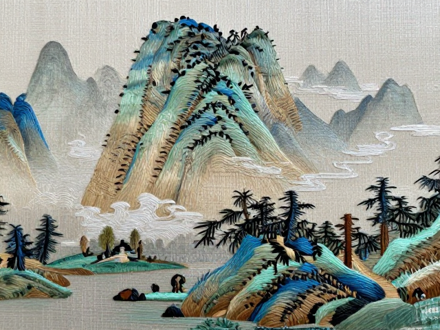 针法组合与山水微观细节的刻画技巧