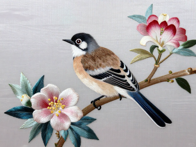 蜀绣花鸟作品防潮防霉指南，严谨针法守护艺术珍品