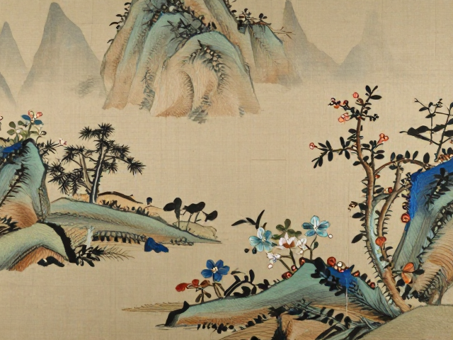 山水意境中的虚实处理与针法融合