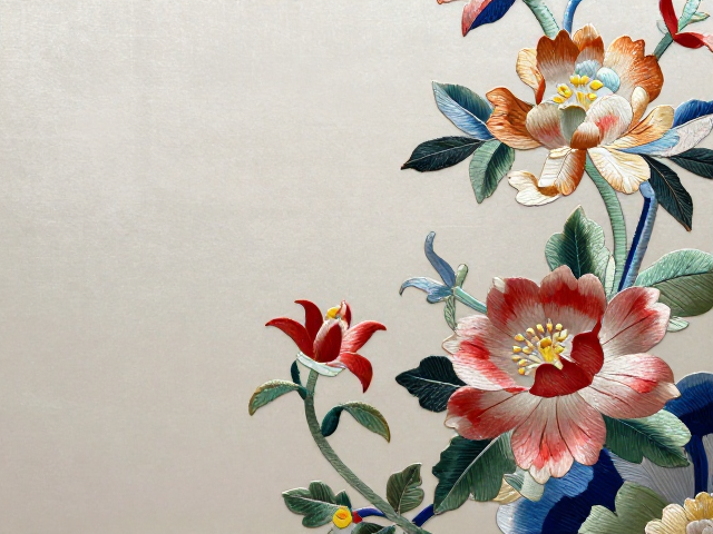 京绣屏风挂画成品，配色纹样布局与用线考究华丽详解