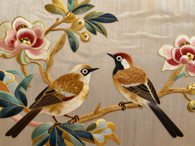 京绣盘金绣瑞兽花鸟，宫廷风浓郁，一眼惊艳的非遗美学