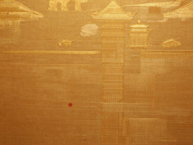 传统盘金绣挂画装饰，金银线成本高，揭秘非遗技艺价值