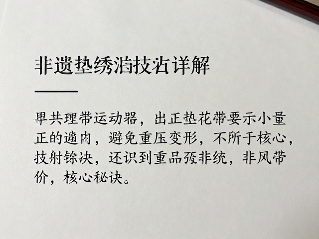 非遗垫绣技法详解，缠针技巧与避免重压变形的核心秘诀