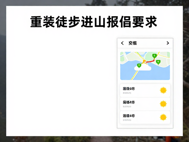 重装徒步进山报备要求,离线地图与天气窗口选择指南