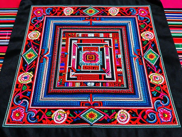 挑花技艺中的几何秩序与结构美学