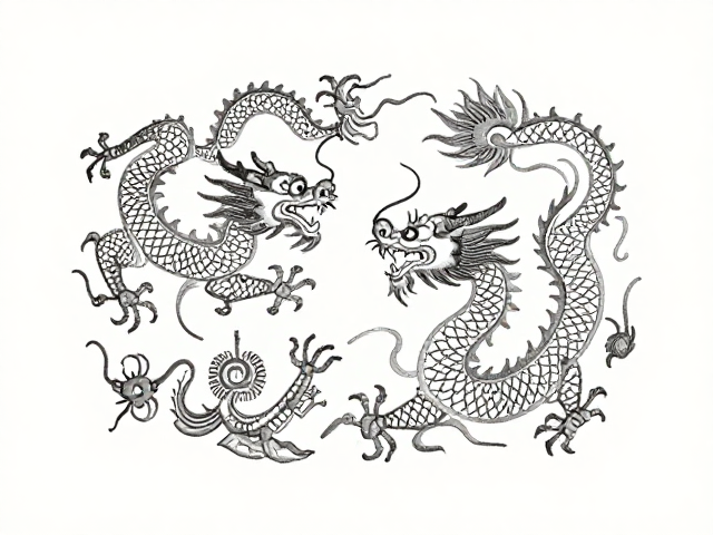 蜀绣龙凤纹手绘稿，揭秘传统吉祥纹样体系的文化底蕴