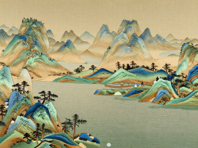 山水刺绣汉服纹样，平远构图意境与清理整烫工艺详解