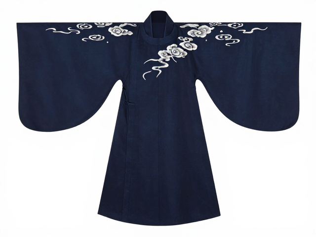 云纹刺绣汉服，弧线比例协调，演绎吉祥如意之美
